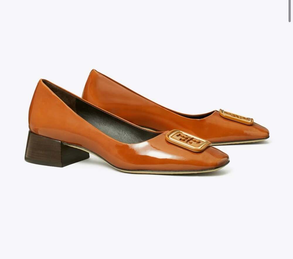 Tory Burch Georgia Patent Leather Pumps Cuoio Size 8